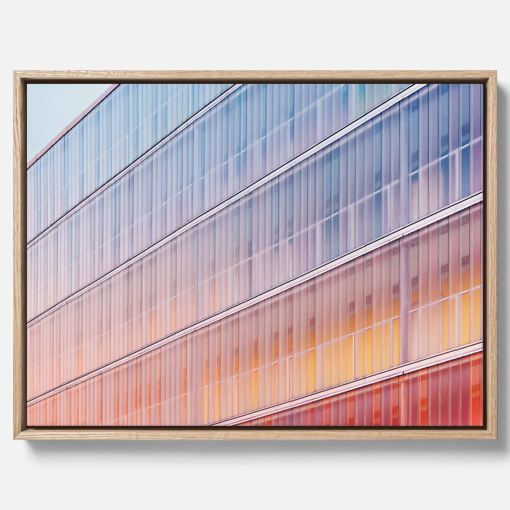Rainbow Balcony poster – Modern arkitekturtavla i canvas med ram