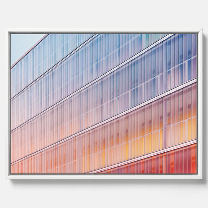 Rainbow Balcony poster – Modern arkitekturtavla i canvas med ram