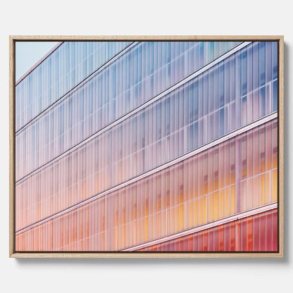 Rainbow Balcony poster – Modern arkitekturtavla i canvas med ram