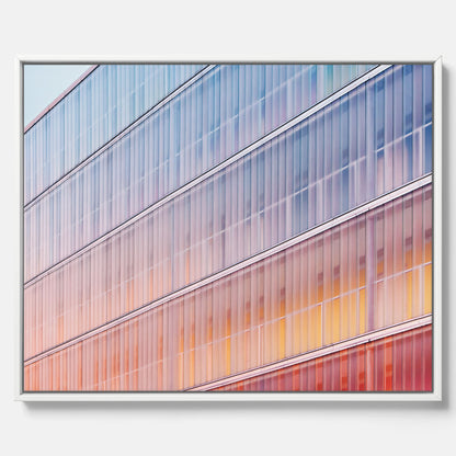Rainbow Balcony poster – Modern arkitekturtavla i canvas med ram