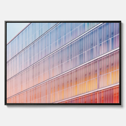 Rainbow Balcony poster – Modern arkitekturtavla i canvas med ram