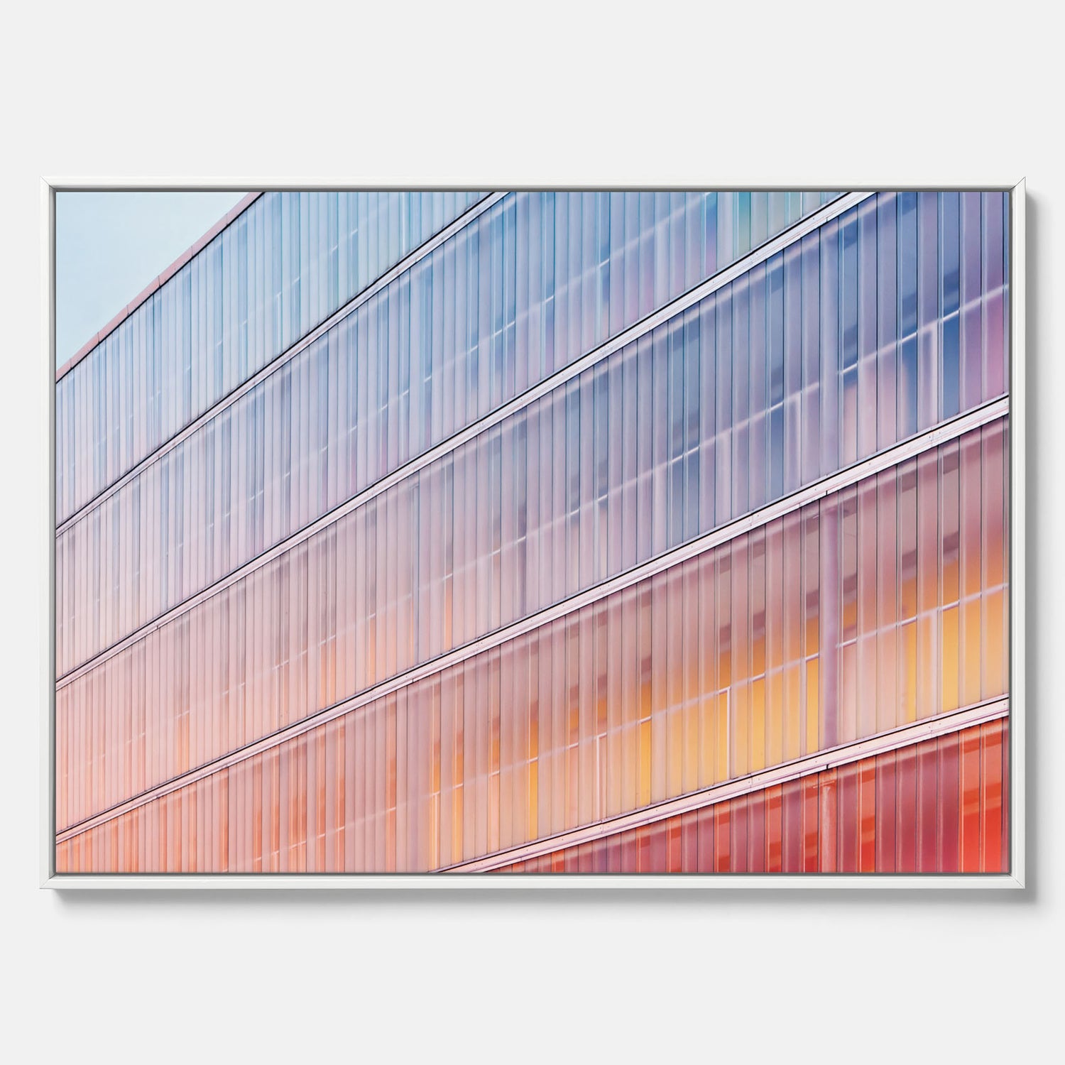 Rainbow Balcony poster – Modern arkitekturtavla i canvas med ram