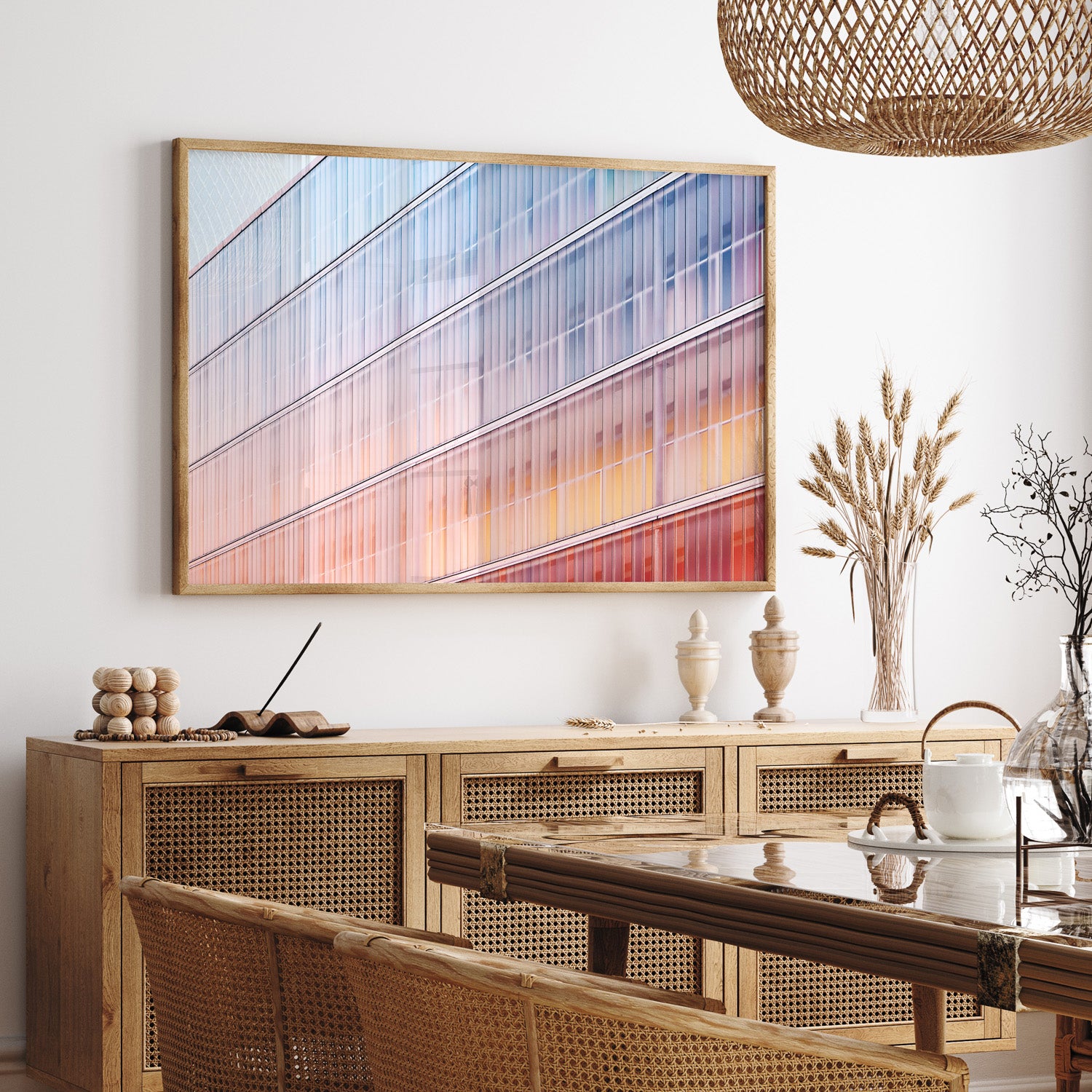 Rainbow Balcony poster – Modern arkitekturtavla