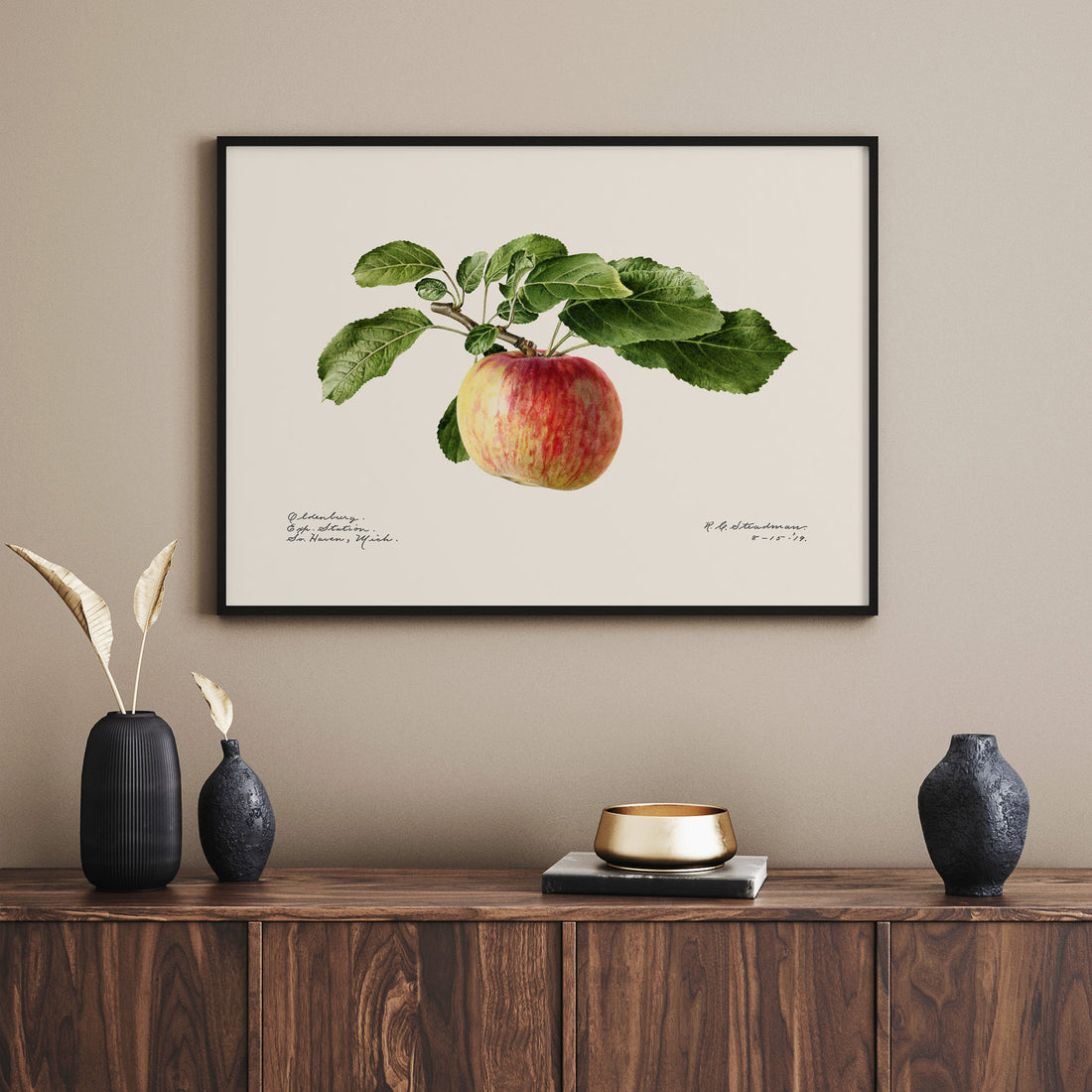 Kökstavla med Äpple poster – Plansch med frukt, fruktposter, äppeltavla, poster äpplen, köksposter, tavla till kök, poster till kök