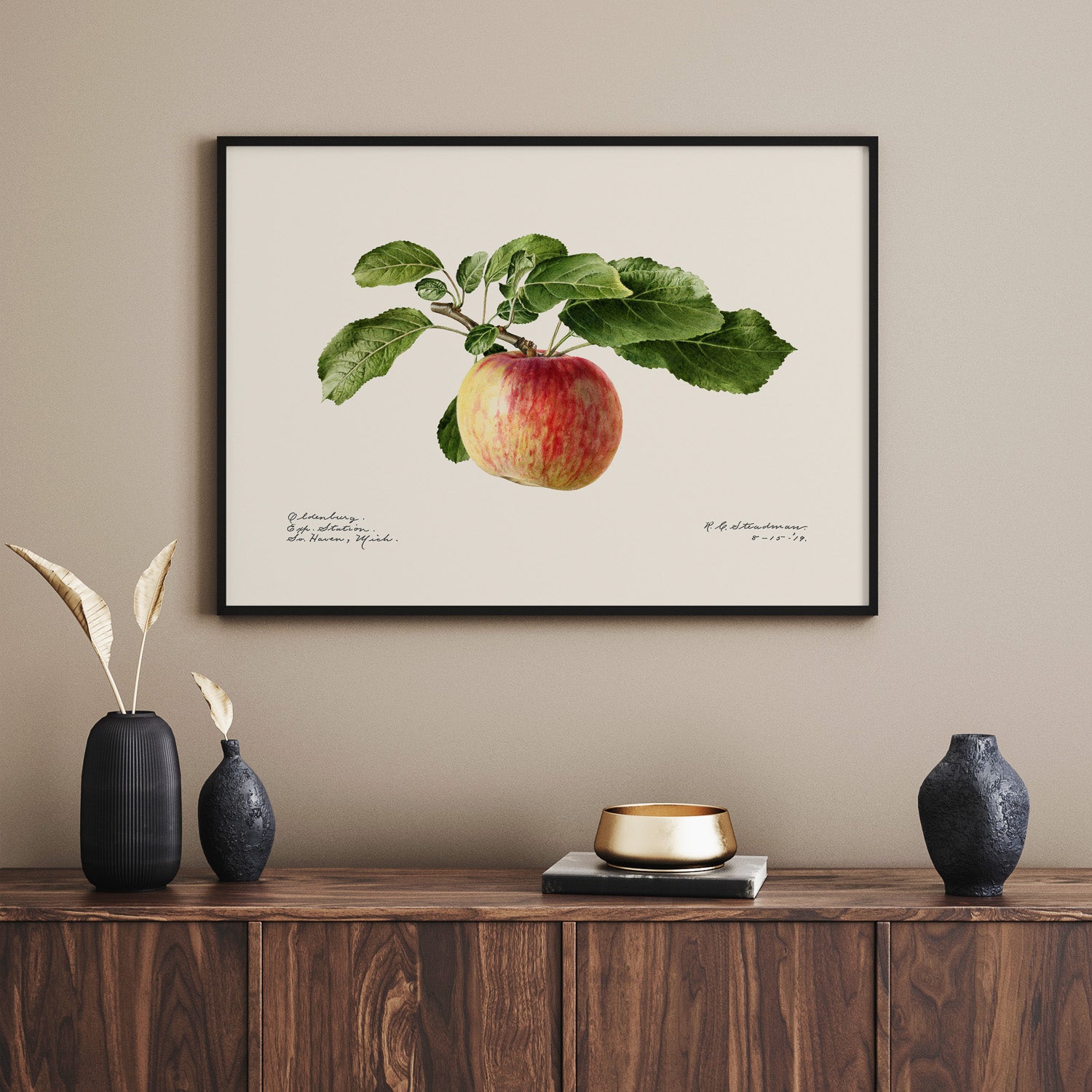 Kökstavla med Äpple poster – Plansch med frukt, fruktposter, äppeltavla, poster äpplen, köksposter, tavla till kök, poster till kök