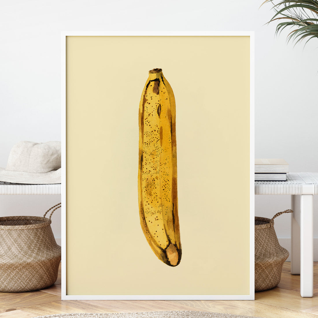 Kökstavla med en Banan Affisch – Poster med fruktmotiv, Plansch till köket, köksposter, tavla till kök