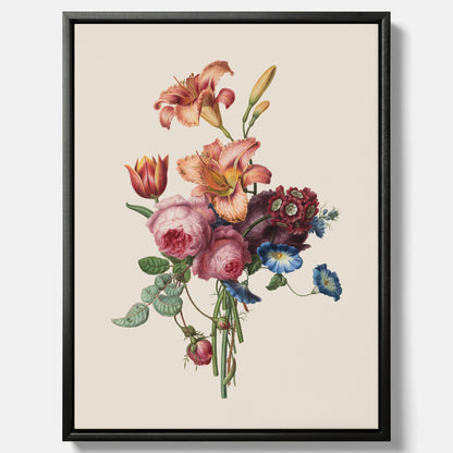 Vintagecanvas som visar en vacker illustration av en bukett blommor som är skapad av konstnären Henriëtte Geertruida Knip