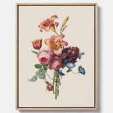 Vintagecanvas som visar en vacker illustration av en bukett blommor som är skapad av konstnären Henriëtte Geertruida Knip