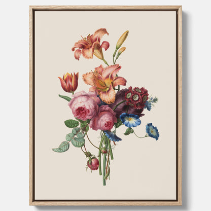 Vintagecanvas som visar en vacker illustration av en bukett blommor som är skapad av konstnären Henriëtte Geertruida Knip