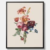 Vintagecanvas som visar en vacker illustration av en bukett blommor som är skapad av konstnären Henriëtte Geertruida Knip