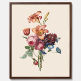 Vintageposter som visar en vacker illustration av en bukett blommor som är skapad av konstnären Henriëtte Geertruida Knip