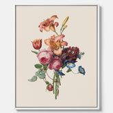 Vintagecanvas som visar en vacker illustration av en bukett blommor som är skapad av konstnären Henriëtte Geertruida Knip