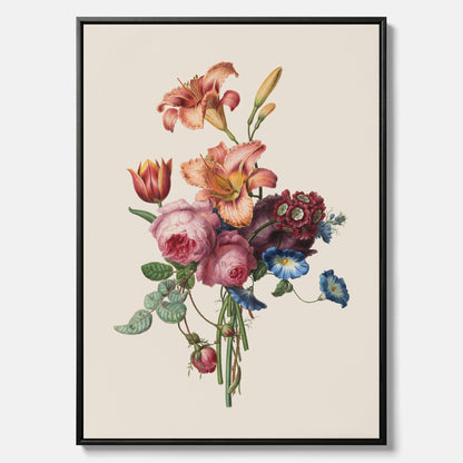 Vintagecanvas som visar en vacker illustration av en bukett blommor som är skapad av konstnären Henriëtte Geertruida Knip
