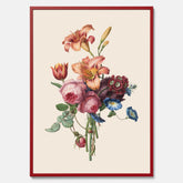 Vintageposter som visar en vacker illustration av en bukett blommor som är skapad av konstnären Henriëtte Geertruida Knip