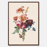 Vintageposter som visar en vacker illustration av en bukett blommor som är skapad av konstnären Henriëtte Geertruida Knip