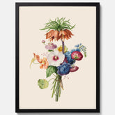 Vintageposter som visar en vacker illustration av en bukett blommor, skapad av den nederländska konstnären Henriëtte Geertruida Knip