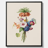 Vintagecanvas som visar en vacker illustration av en bukett blommor, skapad av den nederländska konstnären Henriëtte Geertruida Knip