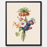 Vintageposter som visar en vacker illustration av en bukett blommor, skapad av den nederländska konstnären Henriëtte Geertruida Knip