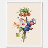 Vintageposter som visar en vacker illustration av en bukett blommor, skapad av den nederländska konstnären Henriëtte Geertruida Knip