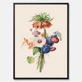 Vintageposter som visar en vacker illustration av en bukett blommor, skapad av den nederländska konstnären Henriëtte Geertruida Knip