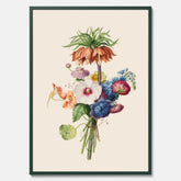 Vintageposter som visar en vacker illustration av en bukett blommor, skapad av den nederländska konstnären Henriëtte Geertruida Knip