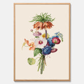 Vintageposter som visar en vacker illustration av en bukett blommor, skapad av den nederländska konstnären Henriëtte Geertruida Knip