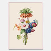 Vintageposter som visar en vacker illustration av en bukett blommor, skapad av den nederländska konstnären Henriëtte Geertruida Knip