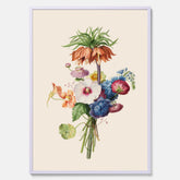 Vintageposter som visar en vacker illustration av en bukett blommor, skapad av den nederländska konstnären Henriëtte Geertruida Knip