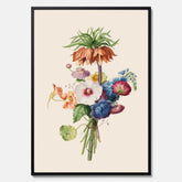 Vintageposter som visar en vacker illustration av en bukett blommor, skapad av den nederländska konstnären Henriëtte Geertruida Knip