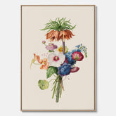Vintagecanvas som visar en vacker illustration av en bukett blommor, skapad av den nederländska konstnären Henriëtte Geertruida Knip