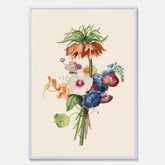 Vintageposter som visar en vacker illustration av en bukett blommor, skapad av den nederländska konstnären Henriëtte Geertruida Knip