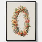 Blomkrans canvastavla  – Botanisk poster, vintageposter med blommor, midsommar