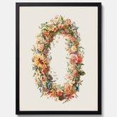 Blomkrans poster  – Botanisk poster, vintageposter med blommor, midsommar