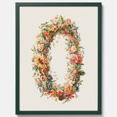 Blomkrans poster  – Botanisk poster, vintageposter med blommor, midsommar