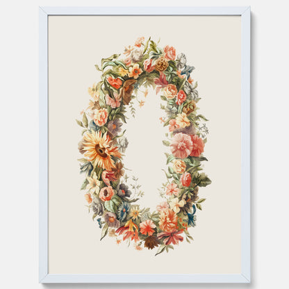 Blomkrans poster  – Botanisk poster, vintageposter med blommor, midsommar