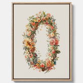 Blomkrans canvastavla  – Botanisk poster, vintageposter med blommor, midsommar