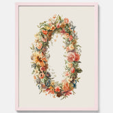 Blomkrans poster  – Botanisk poster, vintageposter med blommor, midsommar