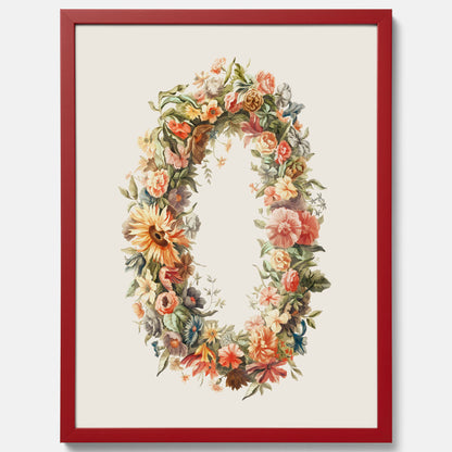 Blomkrans poster  – Botanisk poster, vintageposter med blommor, midsommar