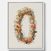 Blomkrans canvastavla  – Botanisk poster, vintageposter med blommor, midsommar