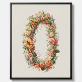 Blomkrans canvastavla  – Botanisk poster, vintageposter med blommor, midsommar