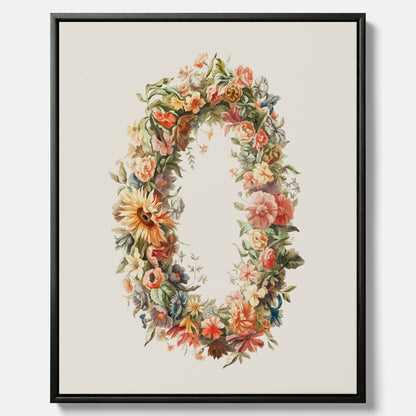 Blomkrans canvastavla  – Botanisk poster, vintageposter med blommor, midsommar