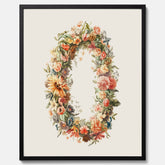 Blomkrans poster  – Botanisk poster, vintageposter med blommor, midsommar