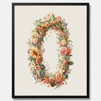 Blomkrans poster  – Botanisk poster, vintageposter med blommor, midsommar