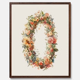 Blomkrans poster  – Botanisk poster, vintageposter med blommor, midsommar