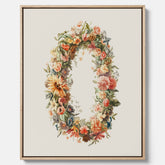 Blomkrans canvastavla  – Botanisk poster, vintageposter med blommor, midsommar