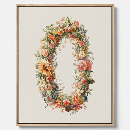 Blomkrans canvastavla  – Botanisk poster, vintageposter med blommor, midsommar