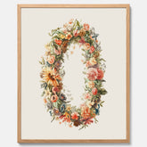 Blomkrans poster  – Botanisk poster, vintageposter med blommor, midsommar