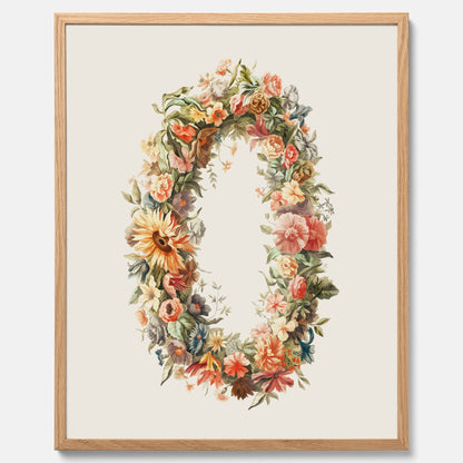 Blomkrans poster  – Botanisk poster, vintageposter med blommor, midsommar