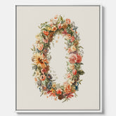 Blomkrans canvastavla  – Botanisk poster, vintageposter med blommor, midsommar
