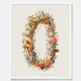 Blomkrans poster  – Botanisk poster, vintageposter med blommor, midsommar